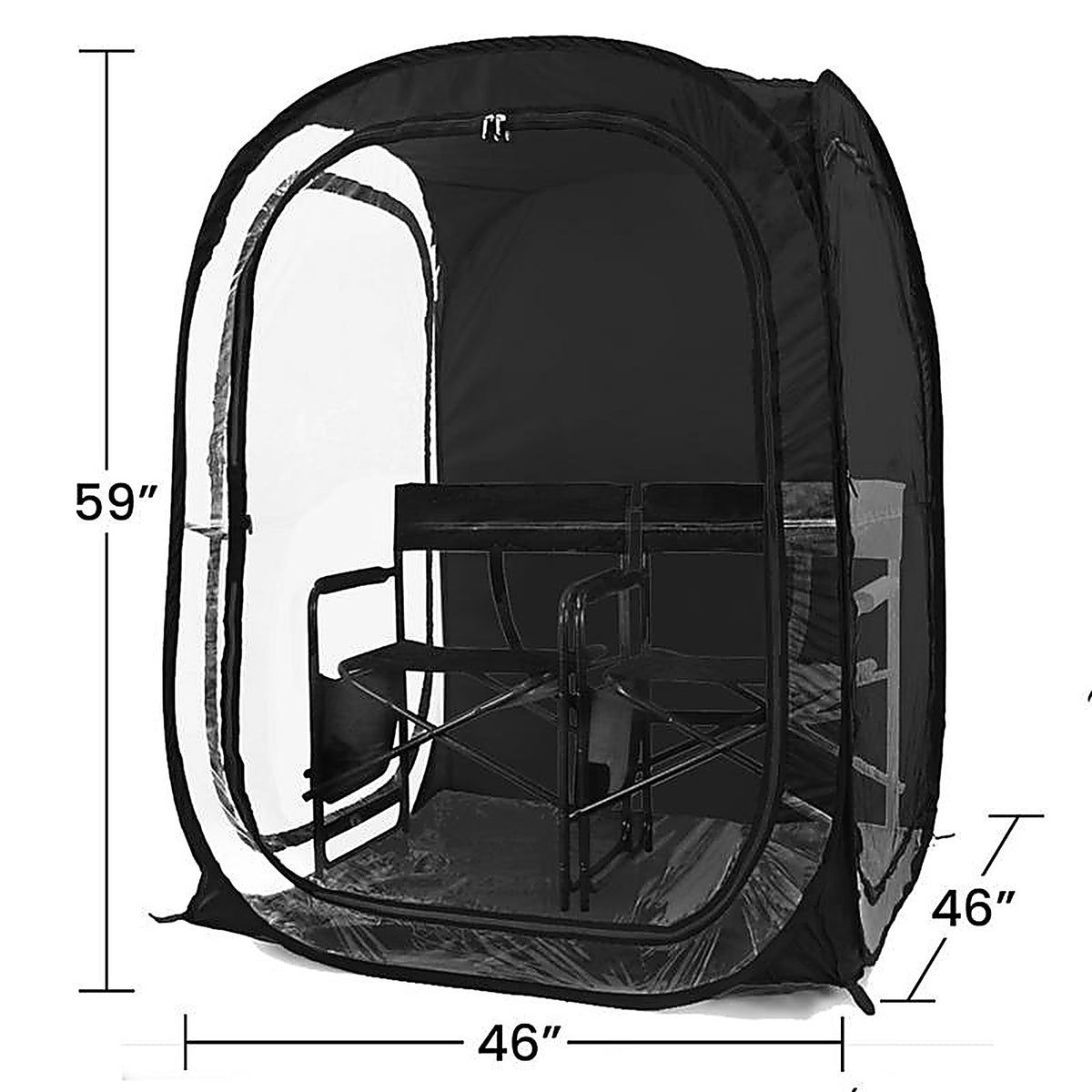 Weather Pod - RTB-TMPXXL-BLK - Under the Weather Polyester Chair Tent Pop-Up Tent 5 Ft. H X 4 Ft. W X 4 Ft. L