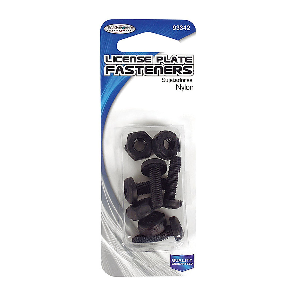 Custom Accessories 93342 Black Nylon License Plate Fasteners