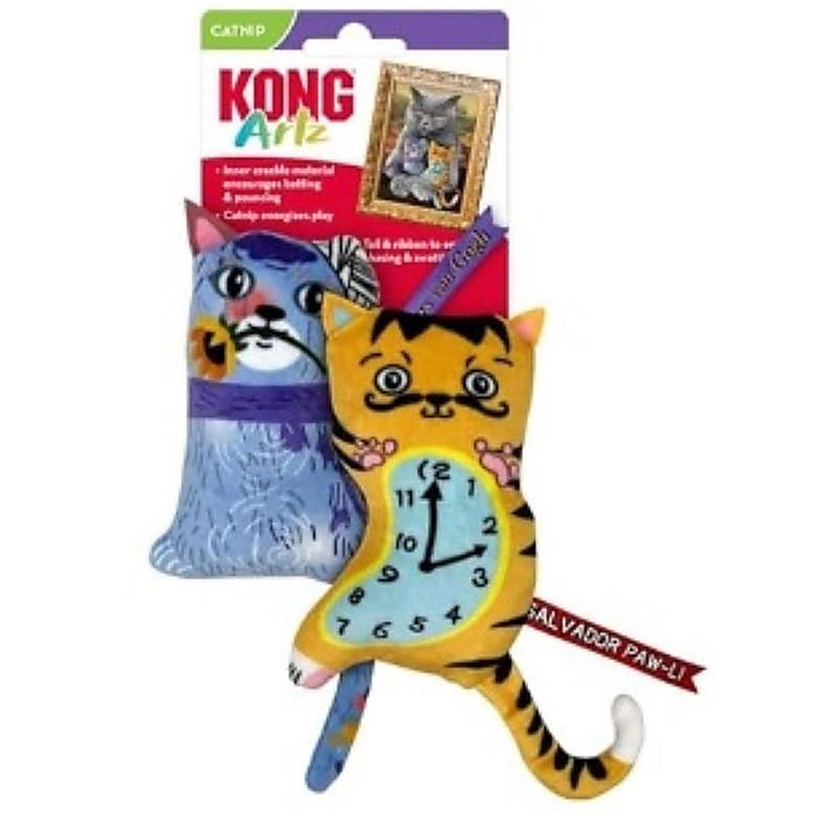 Kong - 102542 - Artz Assorted Polyester Multicolored Catnip Toy Medium 2 Pack