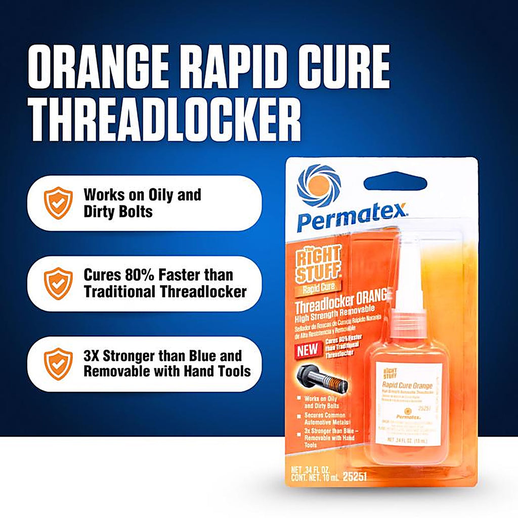 Permatex - 25251 - Right Stuff Orange Threadlocker Gel 10 Ml