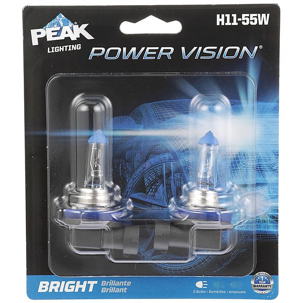 Peak - H11-55WPV-2BPP - Power Vision Halogen Forward Lighting Automotive Bulb H11-55w