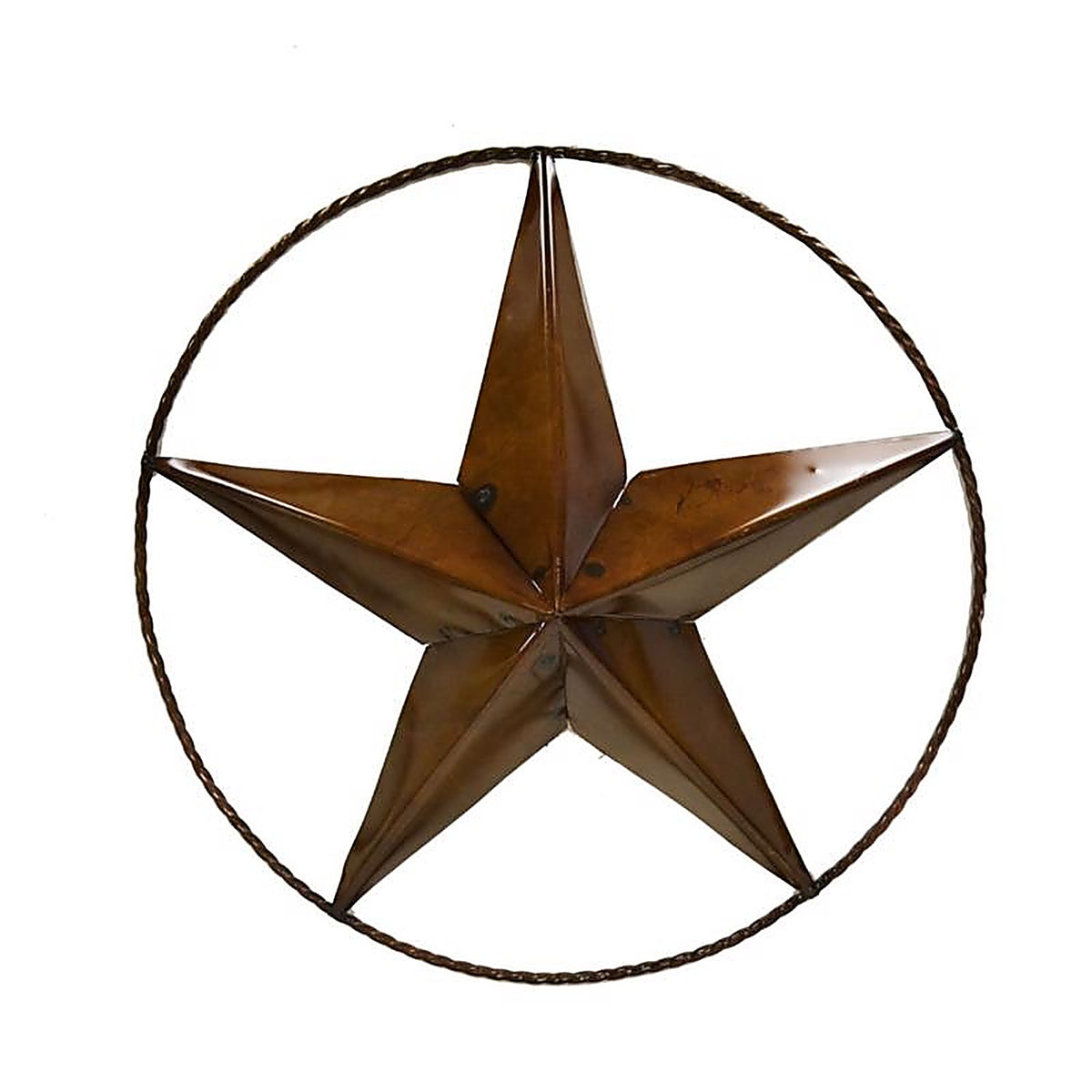 Creative Decor - 30550336 - Brown Metal 30 In. H Tin Ring Star Wall Hanging Decor