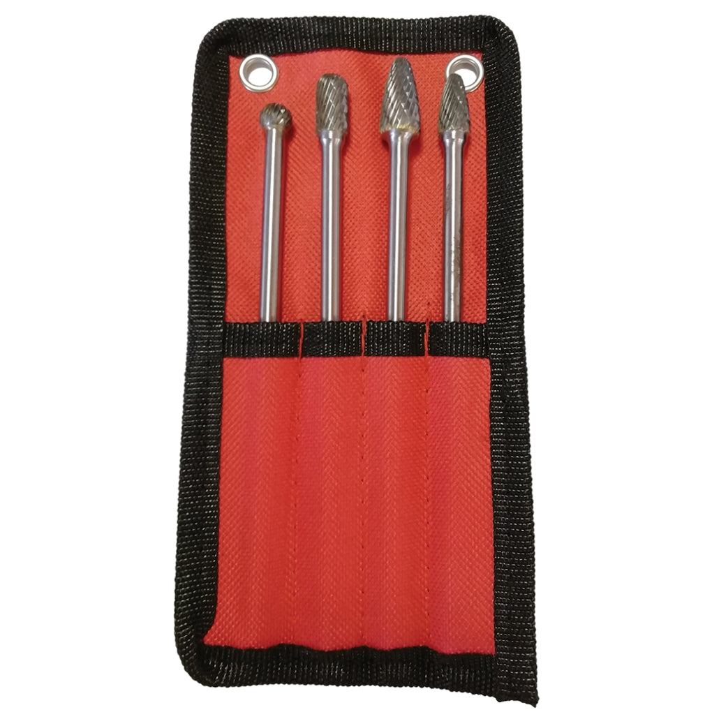 ATD 8170 4/pc 1/4in. x 6in. Double Cut Carbide Burr Set