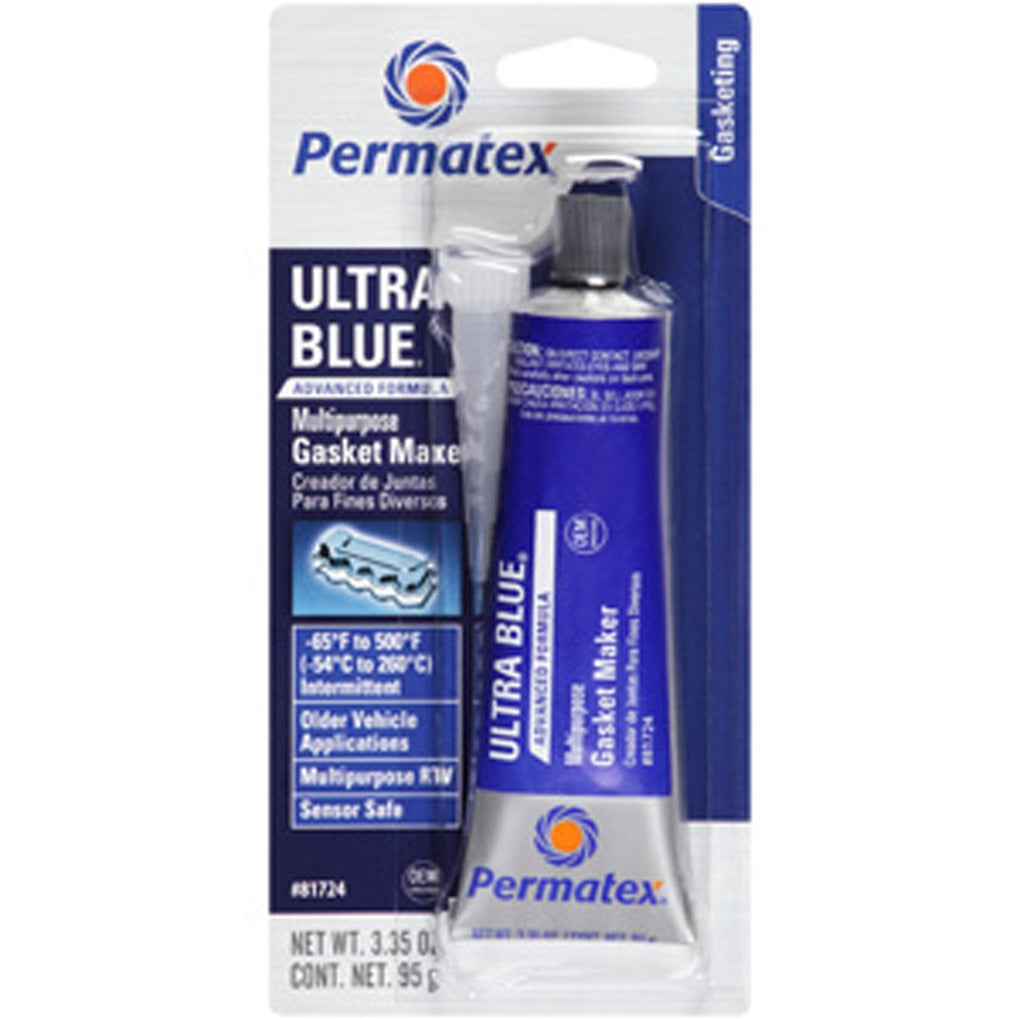Permatex 81724 Ultra Blue Multipurpose RTV Silicone Gasket Maker, 3.35 oz. tube