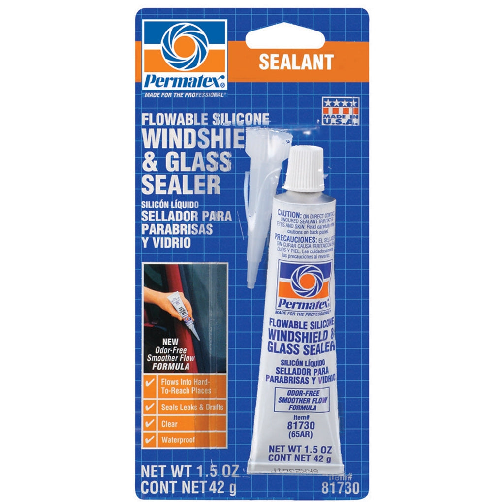Permatex 81730 Flowable Silicone Windshield & Glass Sealer 1.5 fl. oz