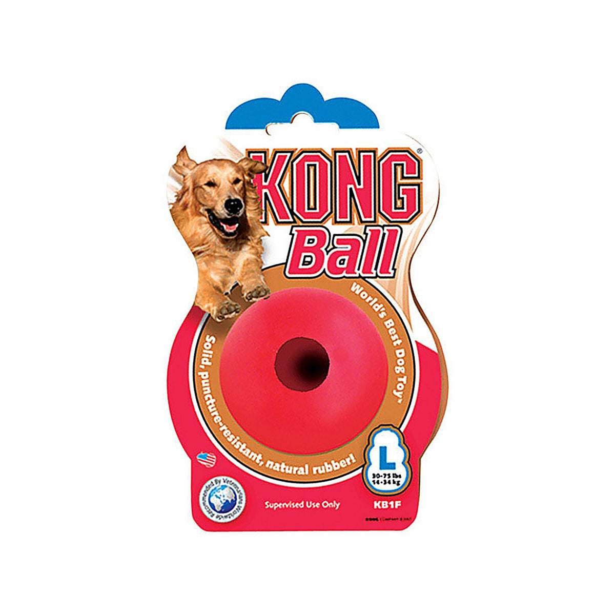 Kong - KO-KB1 - Red Rubber Rubber Ball Large 1 Pack