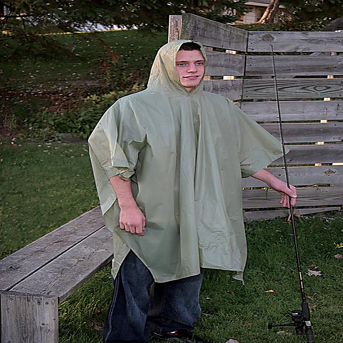 Boulder Creek 60130CM Green Vinyl Rain Poncho