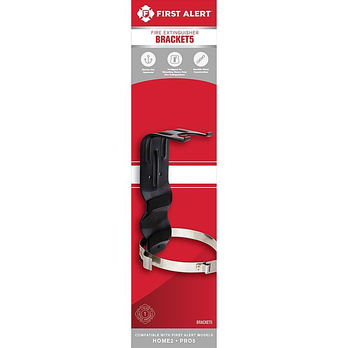 First Alert BRACKET5 Black Steel Fire Extinguisher Bracket 3.5 in. L 5 lb