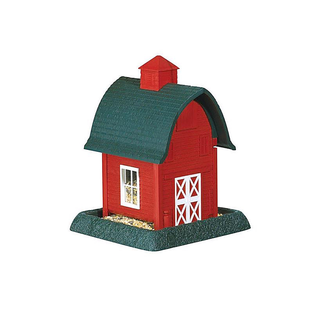 North States 9081 Barn Wild Bird 1 lb. Plastic Hopper Bird Feeder 4 ports
