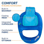 Swimways - 6069119 - Blue Fabric/Mesh Inflatable Recliner Pool Float