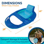 Swimways - 6069119 - Blue Fabric/Mesh Inflatable Recliner Pool Float