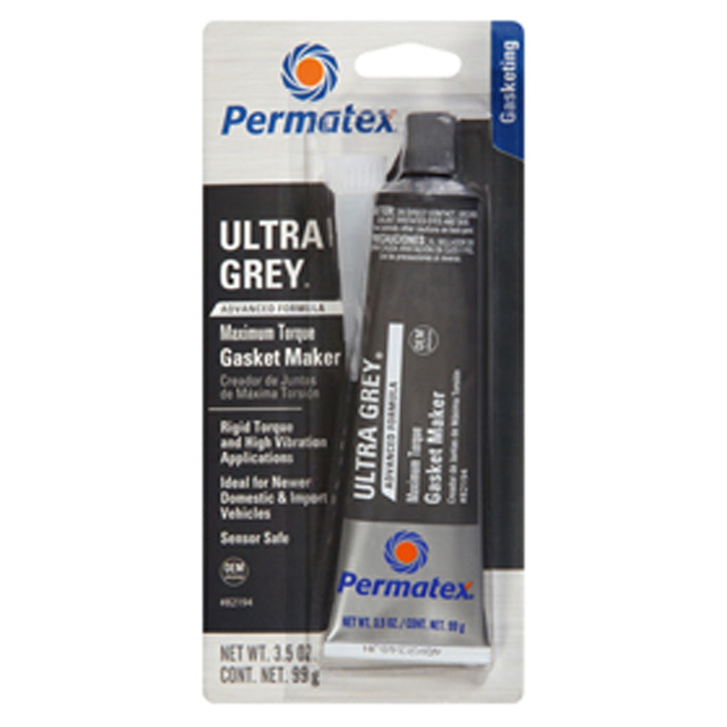 Permatex 82194 Ultra Grey Rigid High-Torque RTV Silicone Gasket Maker, 3.5 oz. tube