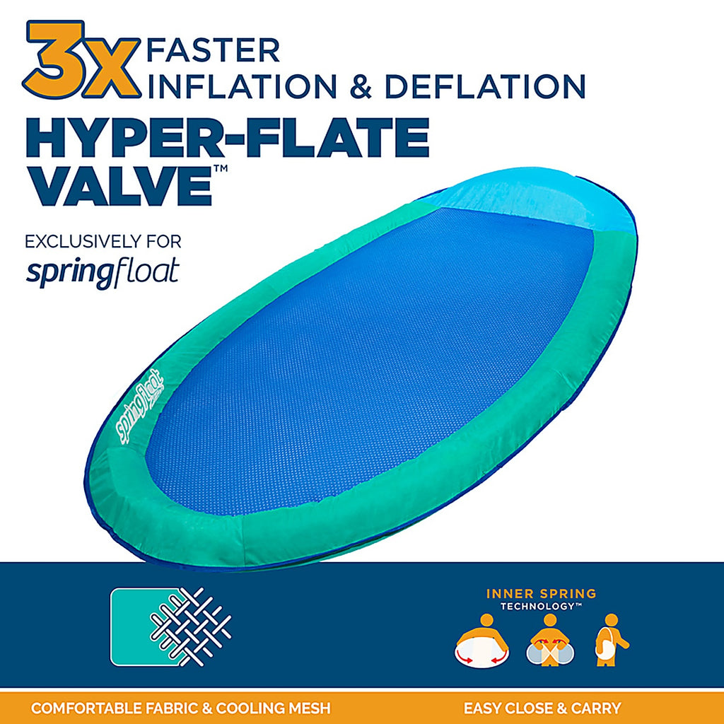 Swimways - 6069163 - Hyper-Flate Valve Assorted Fabric/Mesh Inflatable Spring Float Original Pool Float