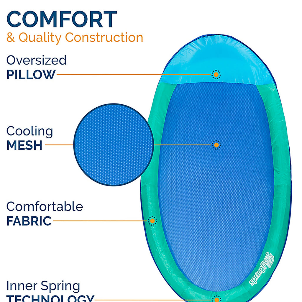 Swimways - 6069163 - Hyper-Flate Valve Assorted Fabric/Mesh Inflatable Spring Float Original Pool Float