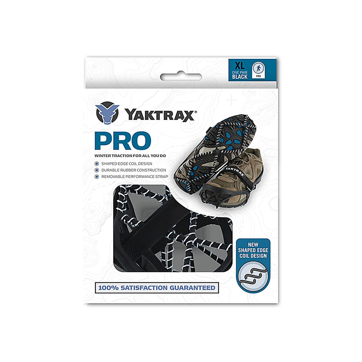 Yaktrax - 08611 - Pro Unisex Rubber/Steel Snow and Ice Traction Black M Waterproof 1 Pair
