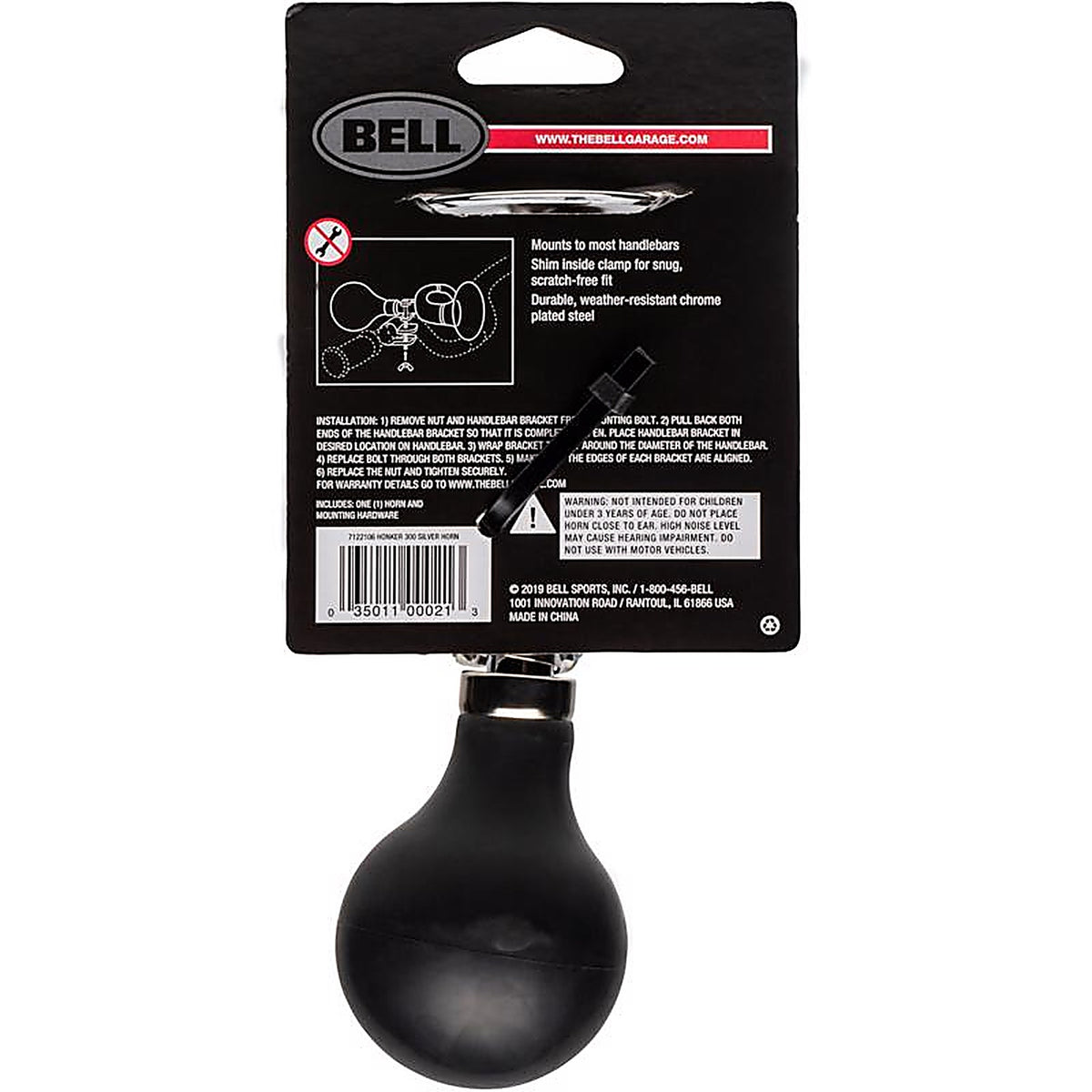 Bell Sports 7122106 Honker 300 Steel Bugle Horn Silver/Black