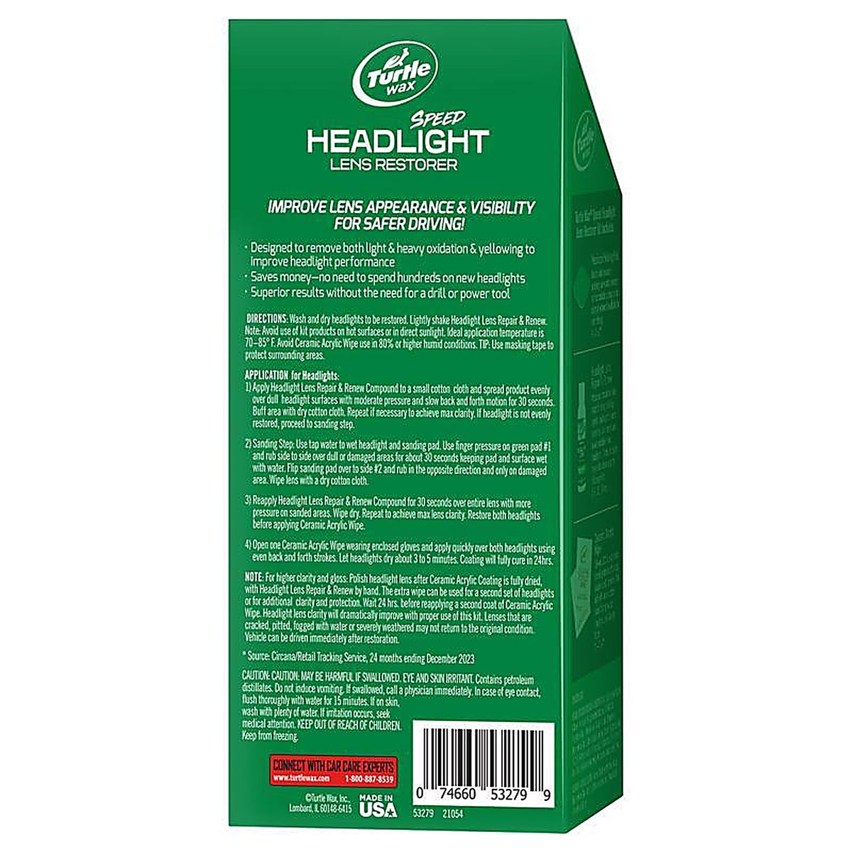 Turtle Wax - 54289 - Glass/Metal/Plastic Headlight Restorer Kit