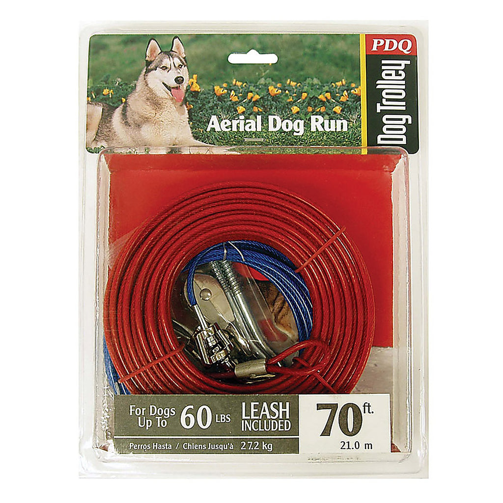 Boss Pet Q507000099 Red Tie-Out Vinyl Coated Cable Dog Tie Out Large