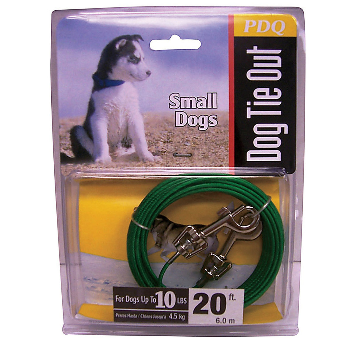 Boss Pet Q222000099 Green / Silver Vinyl Coated Cable Dog Tie Out Small