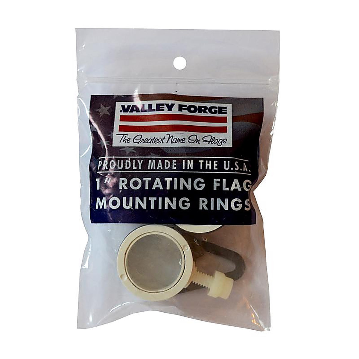 Valley Forge 28219 1 in. L Plastic Flag Mounting Rings Brushed