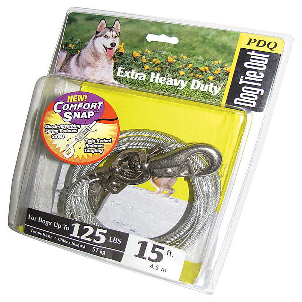 Boss Pet Q5715SPG99 Silver Tie-Out Vinyl Coated Cable Dog Tie Out X-Large