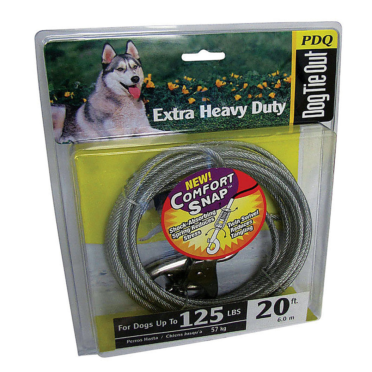 Boss Pet Q5720SPG99 Silver Tie-Out Vinyl Coated Cable Dog Tie Out X-Large