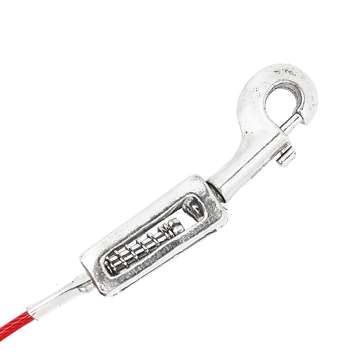 Boss Pet Q3530SPG99 Red Tie-Out with Spring Vinyl Coated Cable Dog Tie Out Large
