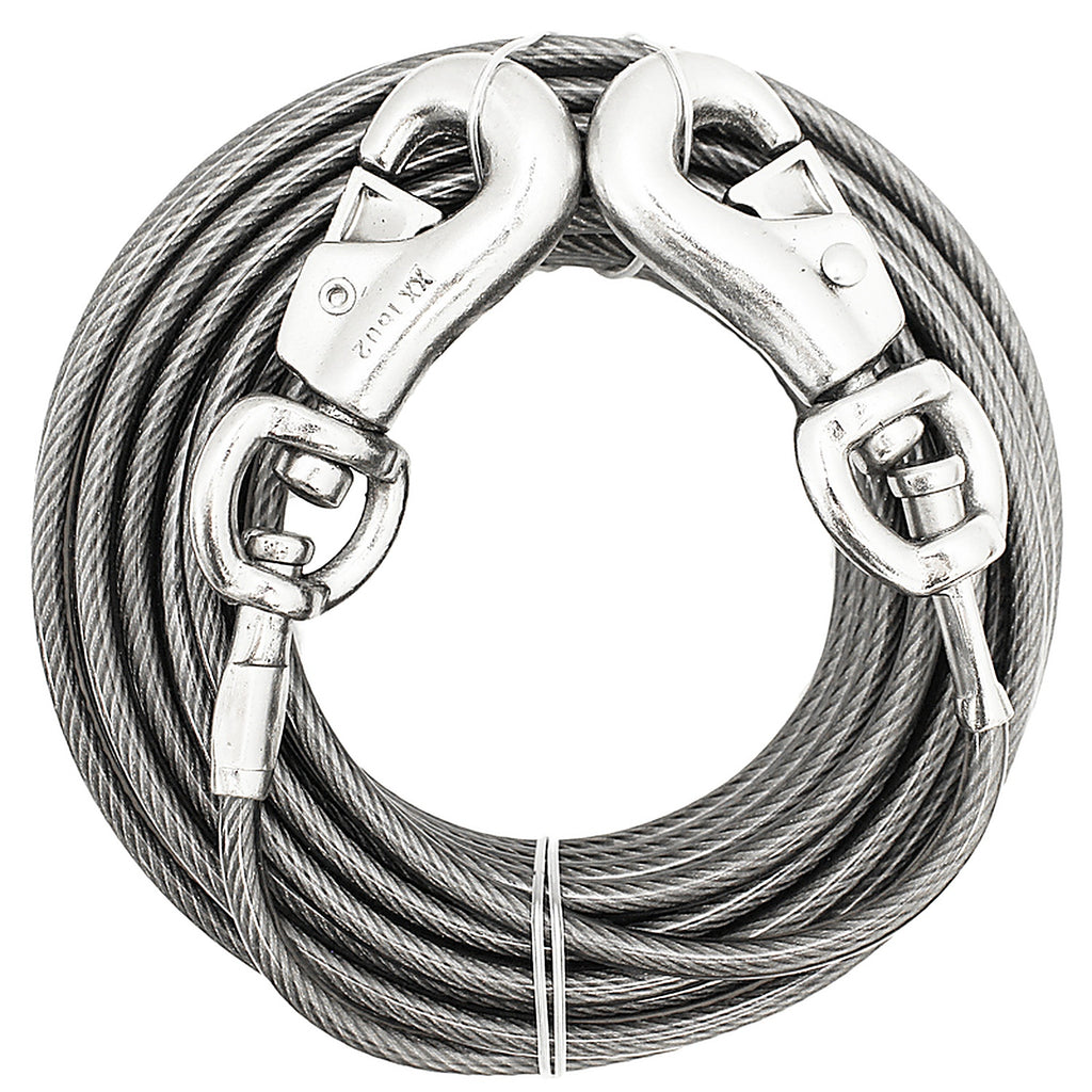 Boss Pet Q683000099 Silver Tie-Out Vinyl Coated Cable Dog Tie Out X-Large