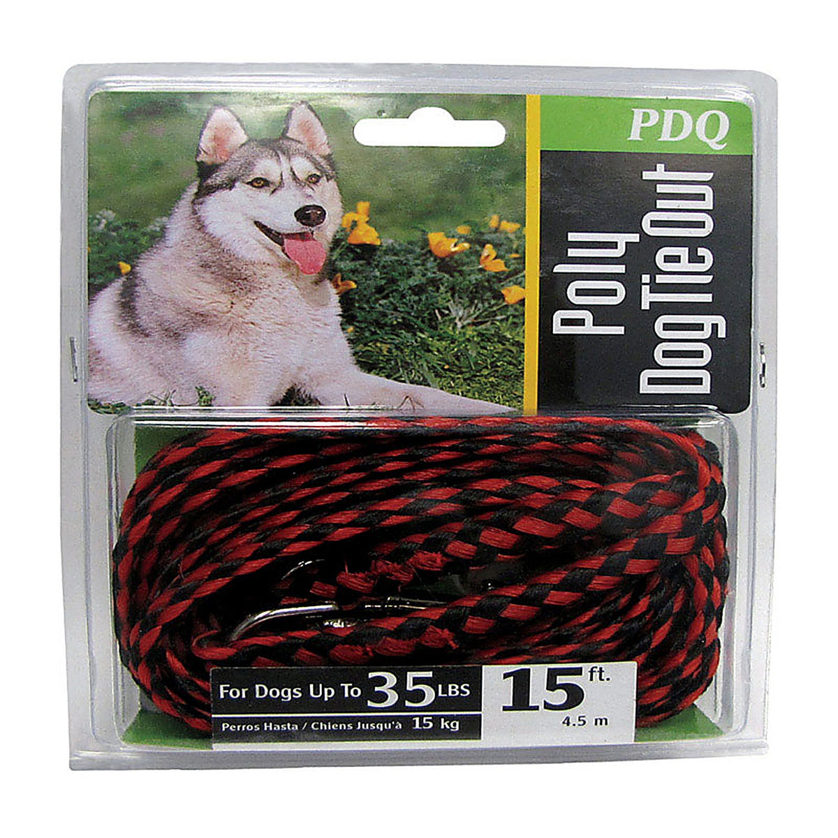 Boss Pet Q241500099 Red / Black Poly Dog Tie Out Rope Small/Medium