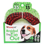 Boss Pet Q241500099 Red / Black Poly Dog Tie Out Rope Small/Medium