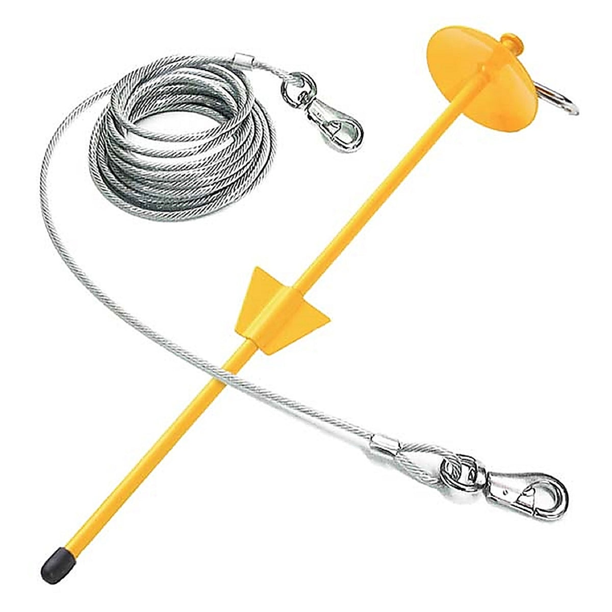 Boss Pet Q5730DOM99 Yellow Tie-Out with Stake Metal Dog Tie Out Stake X-Large