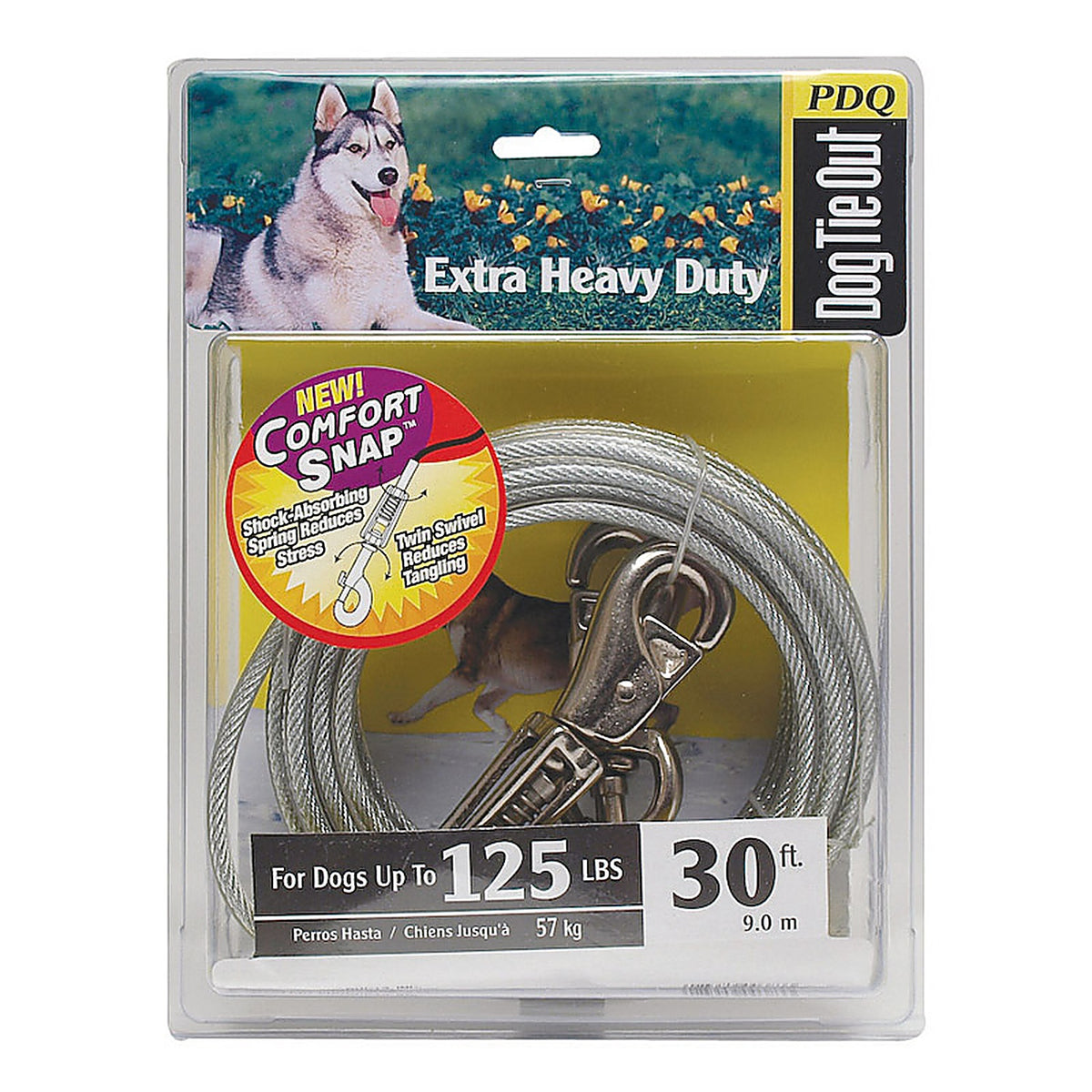 Boss Pet Q5730SPG99 Silver Tie-Out Vinyl Coated Cable Dog Tie Out X-Large