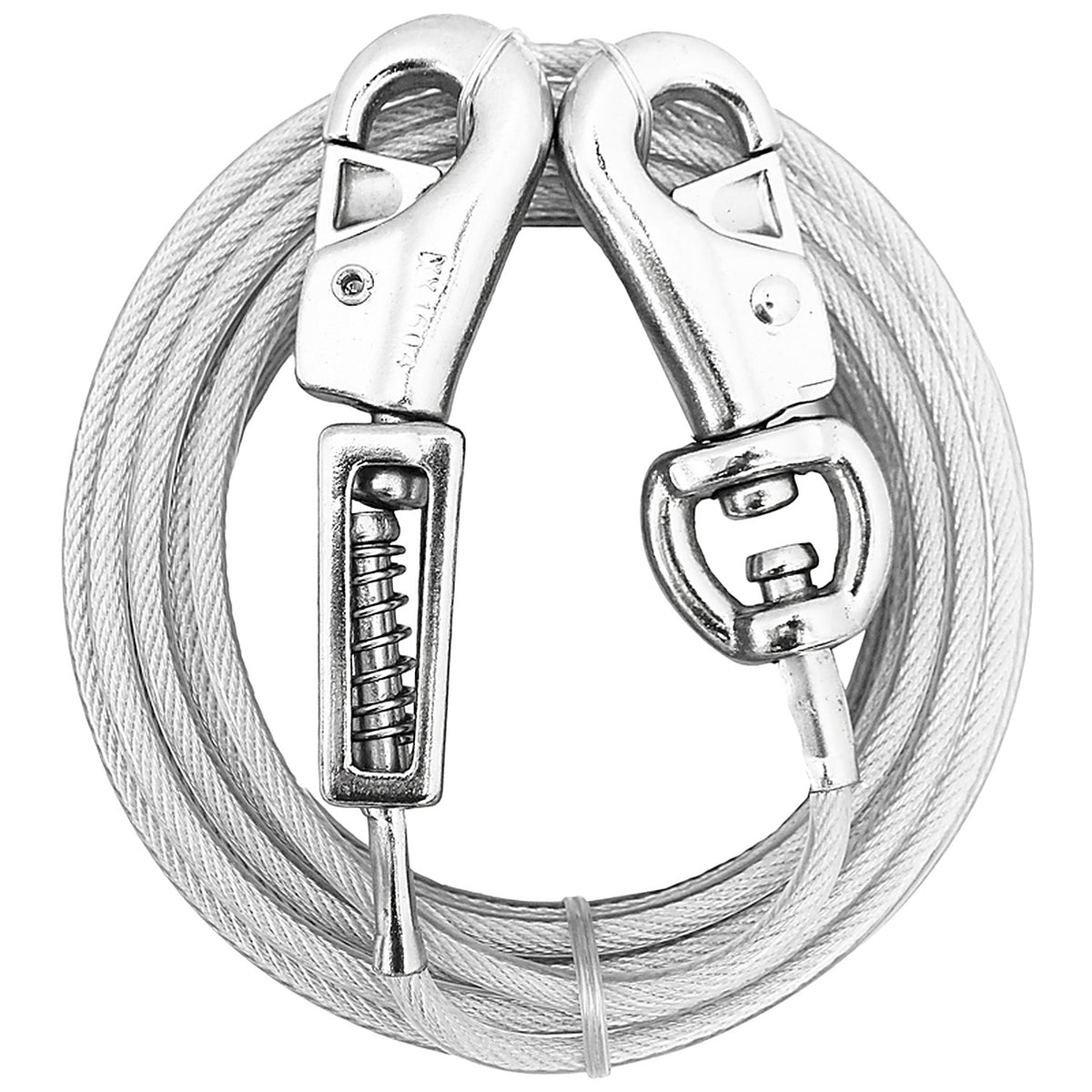 Boss Pet Q5730SPG99 Silver Tie-Out Vinyl Coated Cable Dog Tie Out X-Large