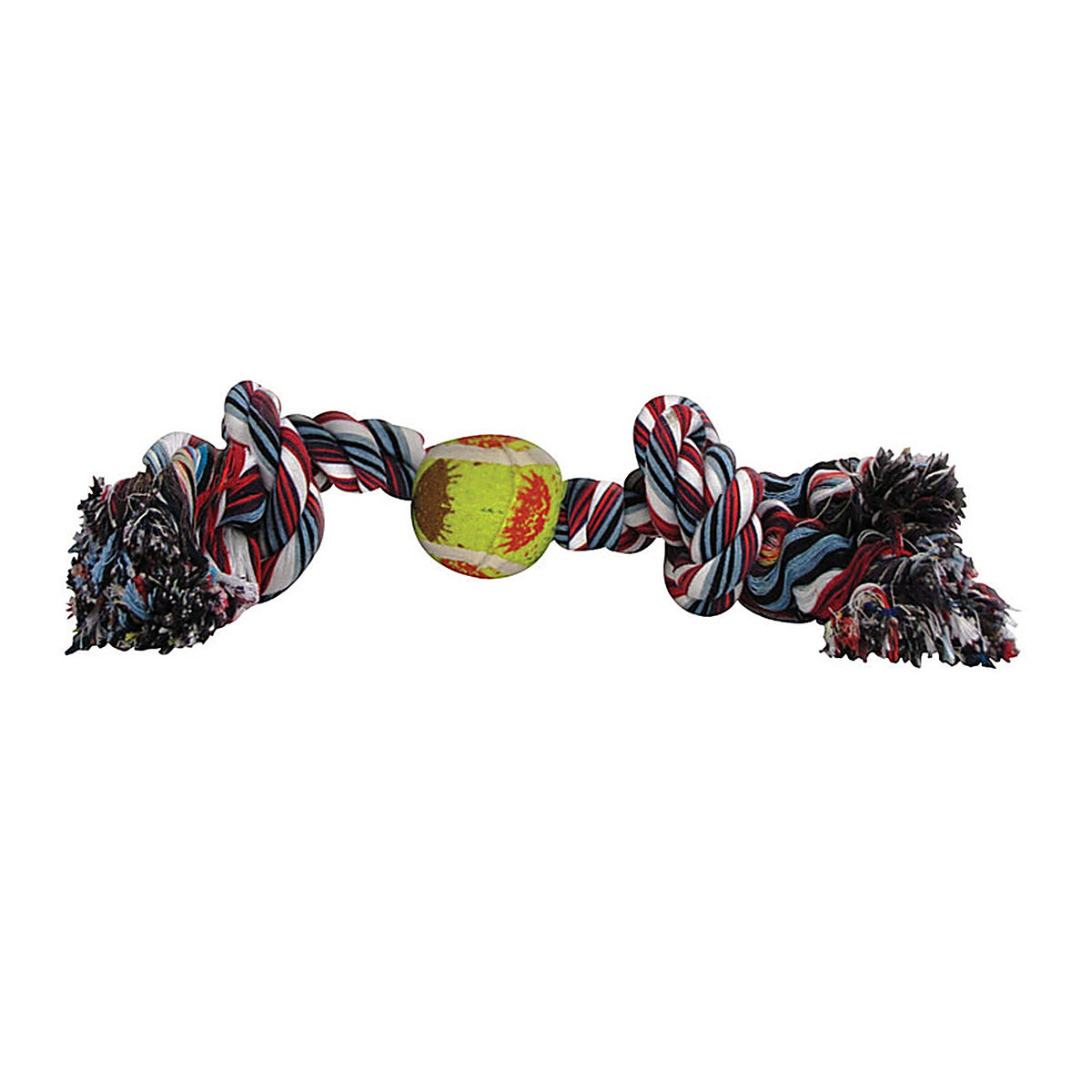 Diggers A03885 Multicolored Rope with Tennis Ball Cotton Rope with Tennis Ball Dog Toy Large 1