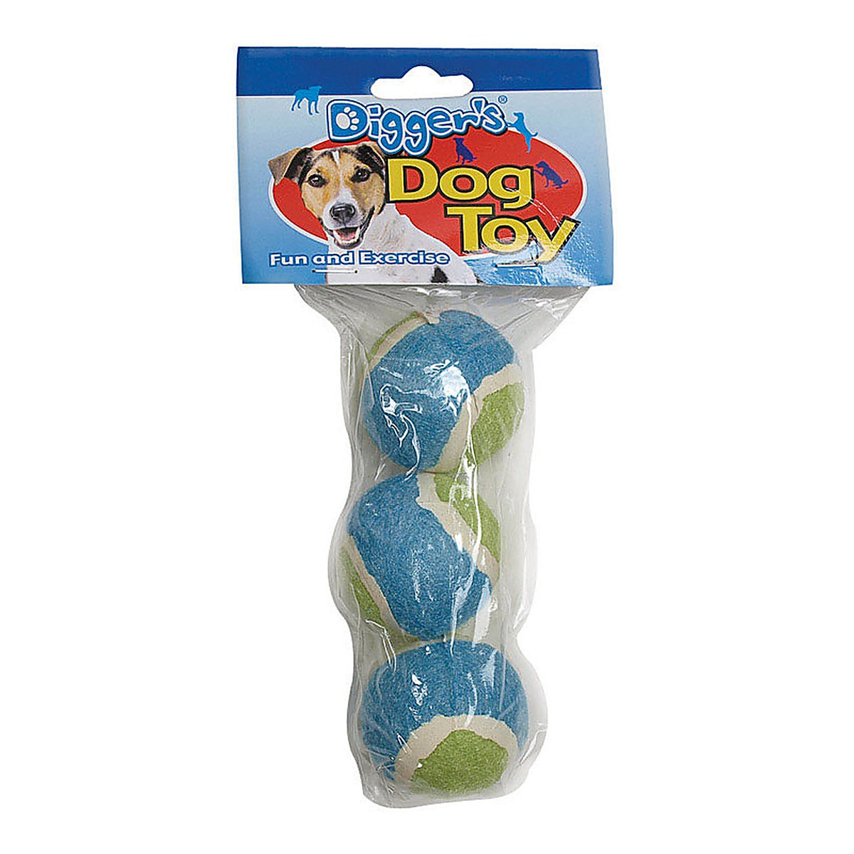 Diggers A08223 Multicolored Tennis Balls Rubber Dog Toy Small 3
