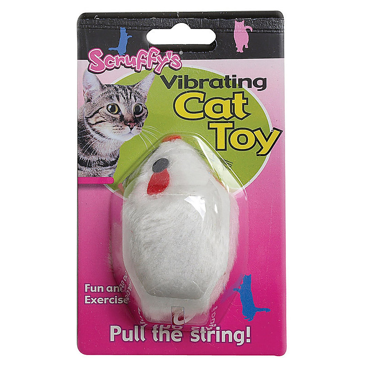 Scruffys 32073 White Vibrating Mouse Plush/Synthetic Rubber Pet Toy Small 1 pk