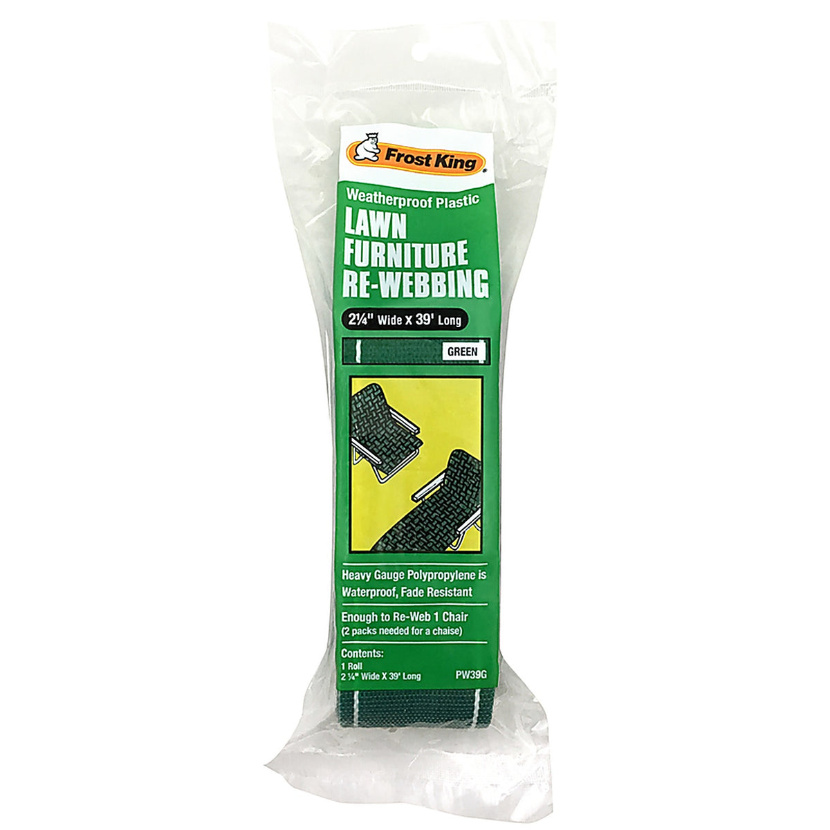 Frost King PW39G Polypropylene Chair Webbing Green