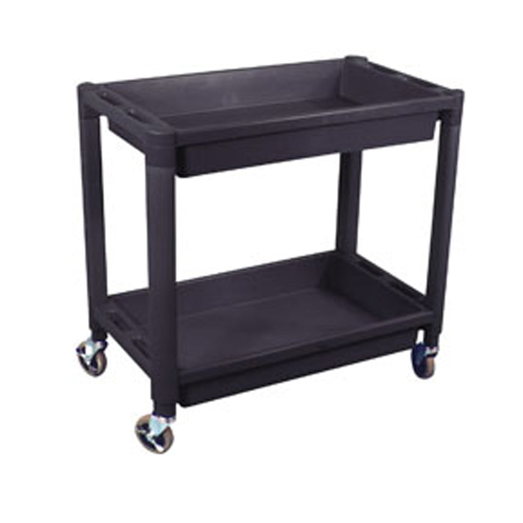 Astro Pneumatic 8330 Heavy Duty Plastic 2-Shelf Utility Cart, Black