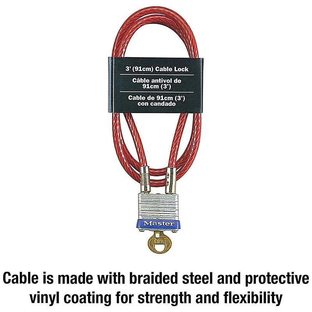 Master Lock - 719D - 3/16 In. D X 36 In. L Vinyl Coated Steel Locking Cable