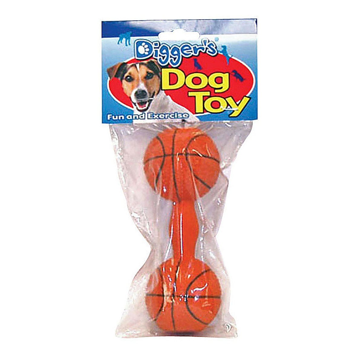 Diggers 52531 Orange Basketball Dumb Bell Latex Dog Toy Large