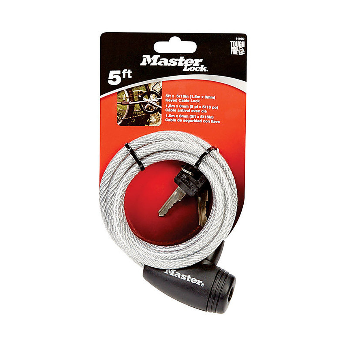 Master Lock - 8109D - 5/16 In. D X 60 In. L Vinyl Coated Steel Locking Cable
