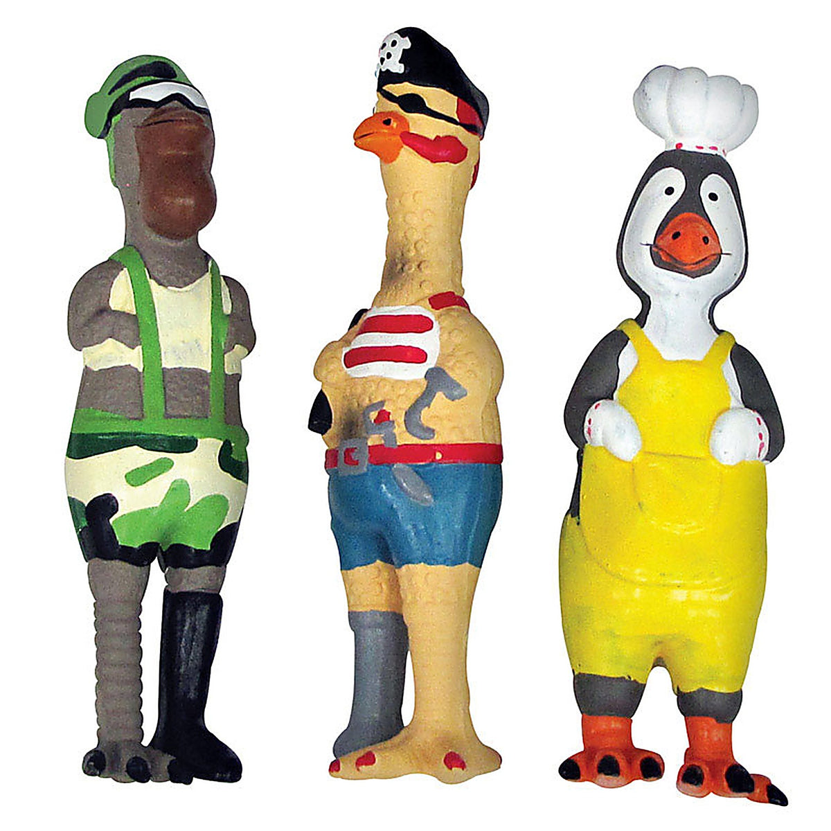 Diggers 52556 Multicolored Squeaky Fowl Character Latex Dog Toy Large
