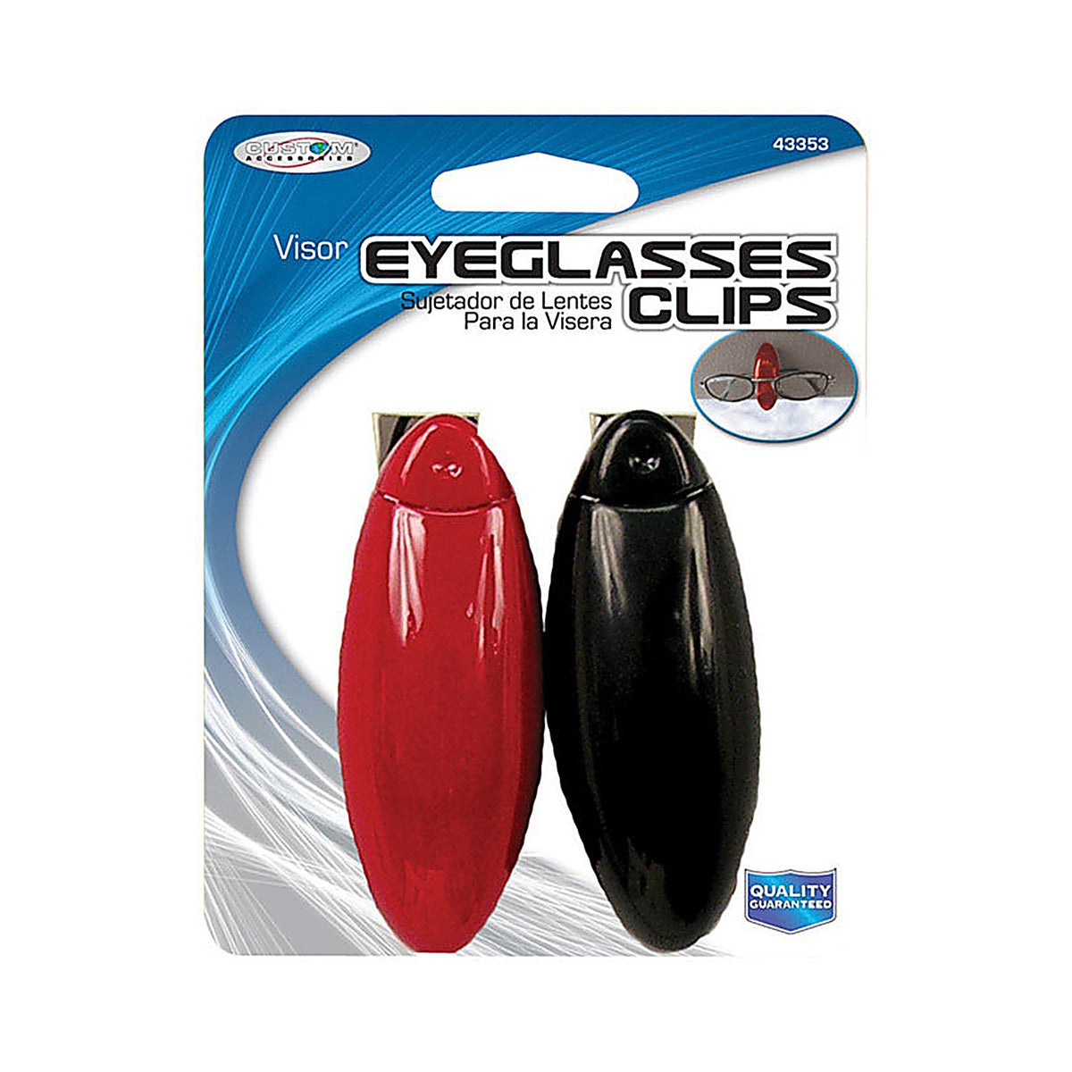Custom Accessories 43353 Visor Eyeglass Clips 2/Pack Universal to fit all sunglasses or glasses