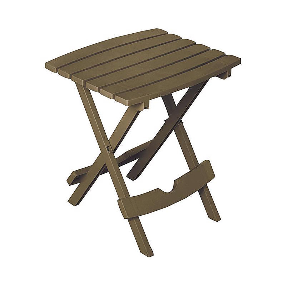 Adams - 258425 - Quik-Fold Earth Brown Rectangular Resin Folding Side Table