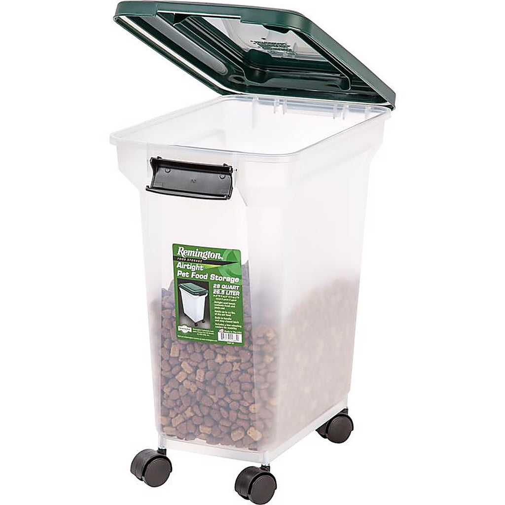 Remington 296001 White/Green Plastic 28 qt. Pet Food Container For All Animals