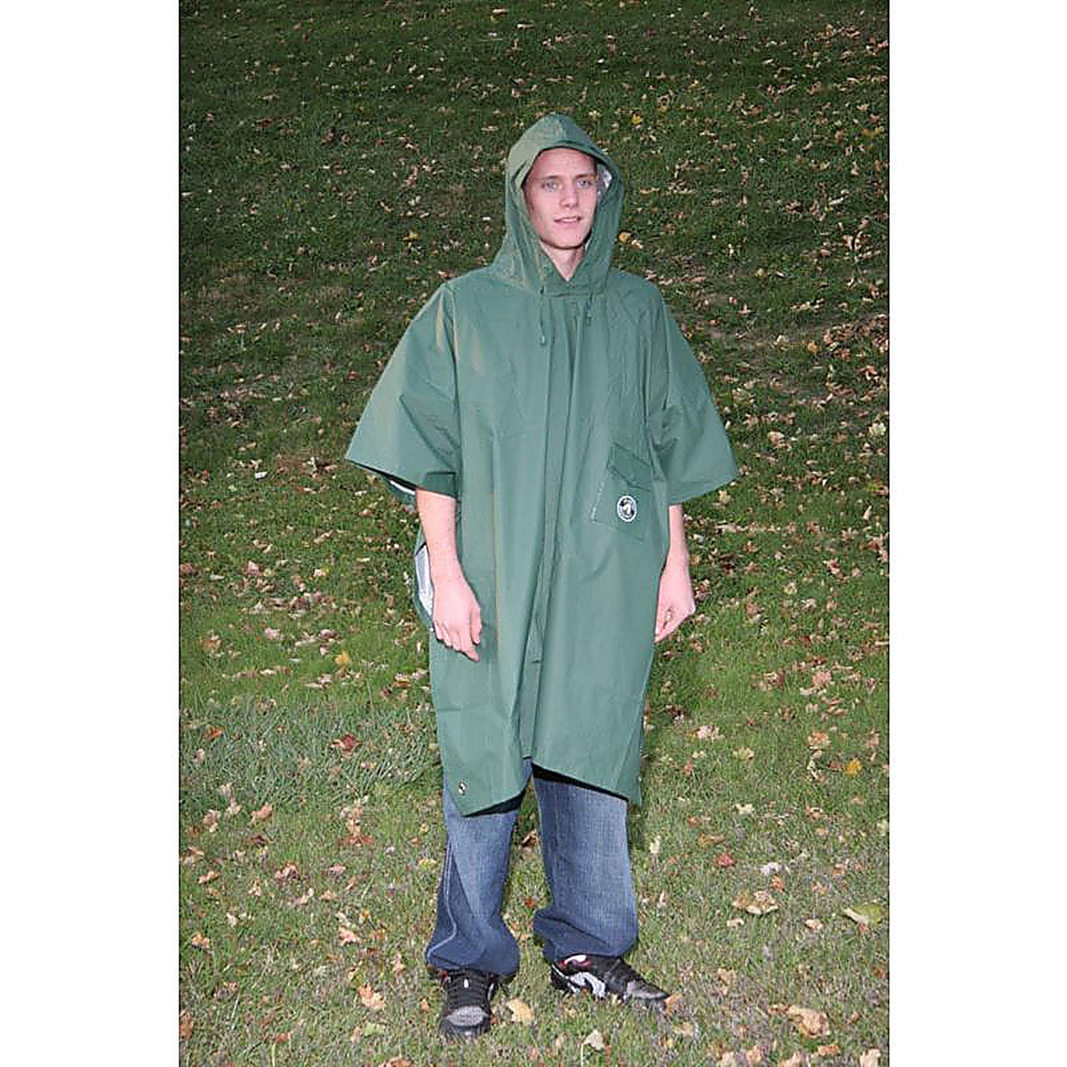 Boulder Creek 60360CM Green PVC-Coated Nylon Rain Poncho