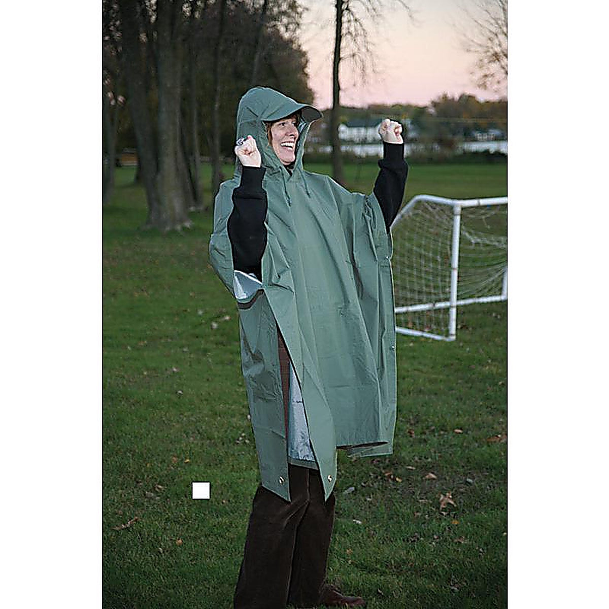 Boulder Creek 60360CM Green PVC-Coated Nylon Rain Poncho