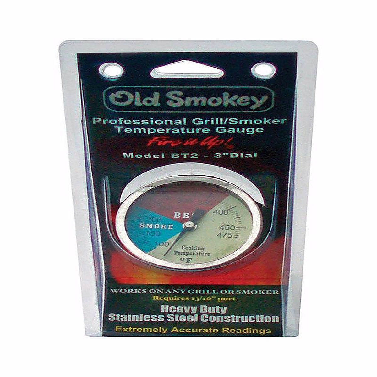 Old Smokey Products - BT-2 - Analog Grill Thermometer Gauge