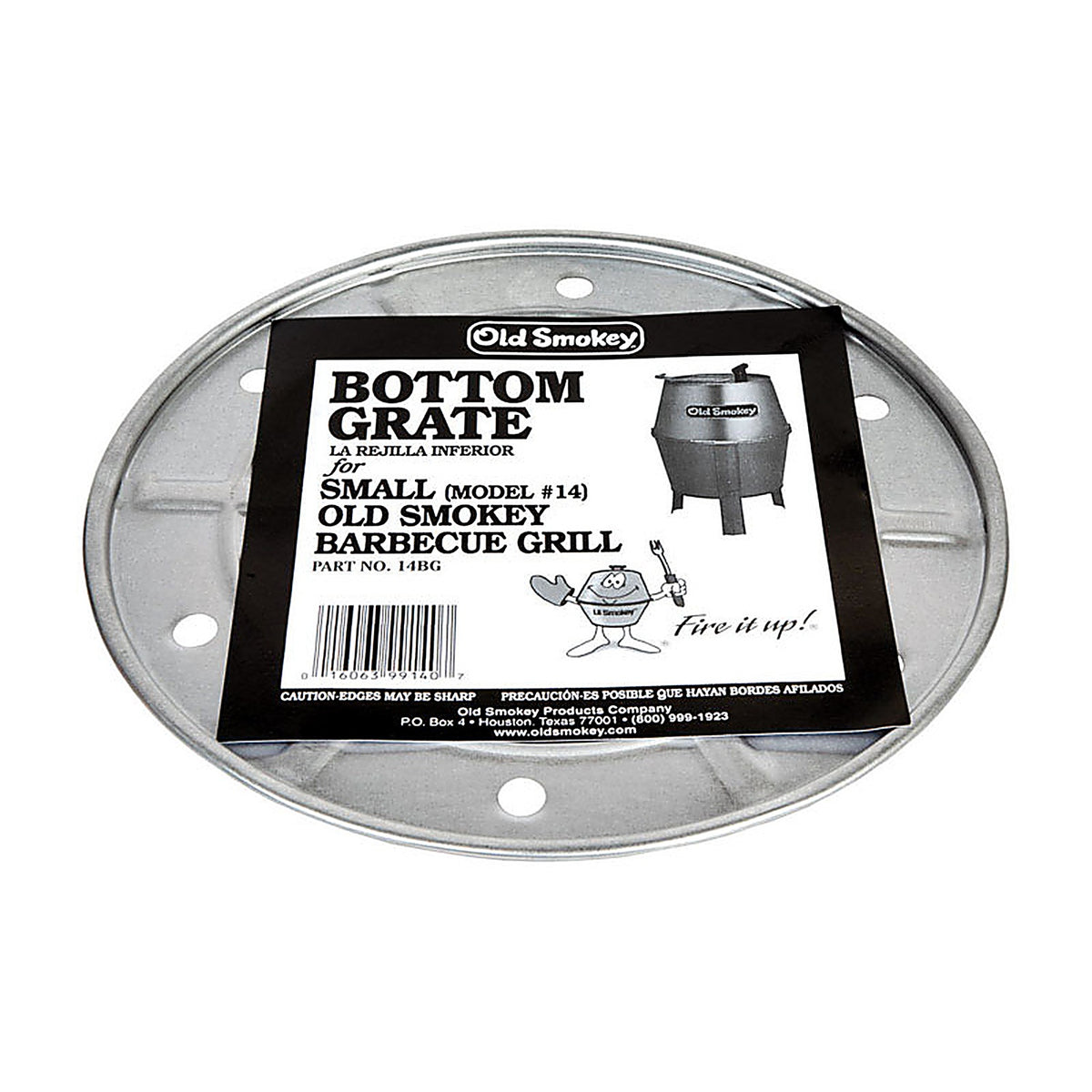 Old Smokey Products - #14BG - Aluminum/Steel Bottom Charcoal Grate 13 In. L X 13 In. W Old Smokey