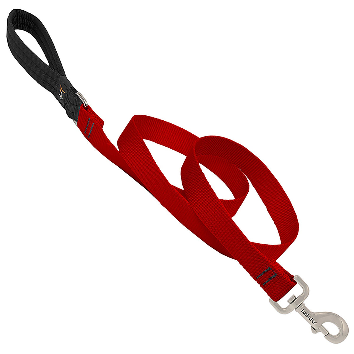 Lupine 22559 Pet Basic Solids Red Red Nylon Dog Leash